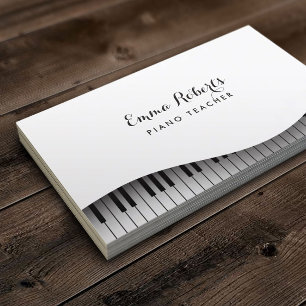 Piano Teacher Piano Tangentbord Elegant Music Visitkort