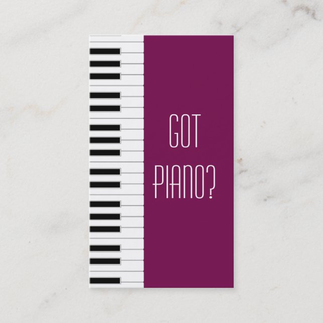 Piano Teacher Player Pianist Musician Studio Visitkort (Framsida)