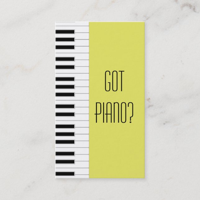 Piano Teacher Studio Pianist Music Musician Visitkort (Framsida)