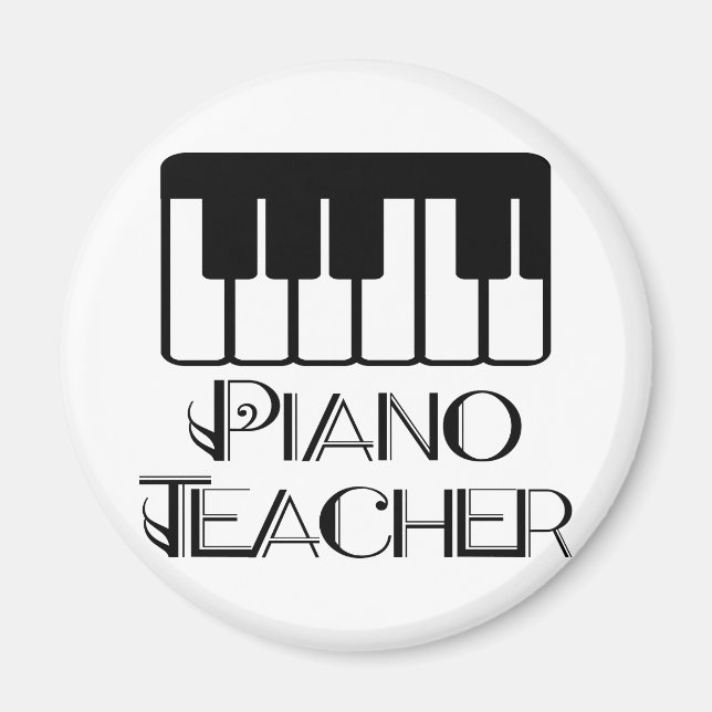 Piano Teacher Tangentbord Music Magnet (Framsidan)