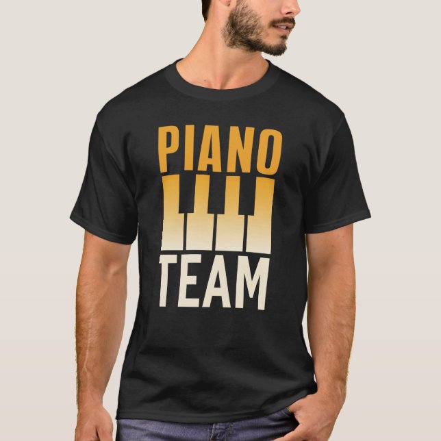 Piano Team Instrument Player Musician Pianist T Shirt (Framsida)