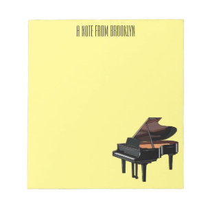 Piano-tecknad illustration anteckningsblock