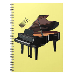 Piano-tecknad illustration anteckningsbok