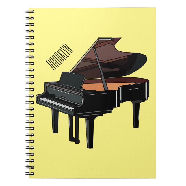 Piano-tecknad illustration anteckningsbok (Framsidan)