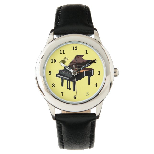 Piano-tecknad illustration armbandsur (Framsida)