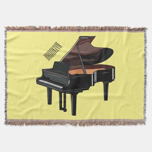 Piano-tecknad illustration filt (Framsidan)