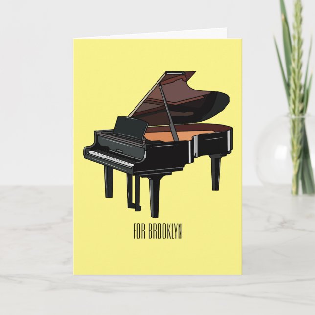 Piano-tecknad illustration kort (Framsida)