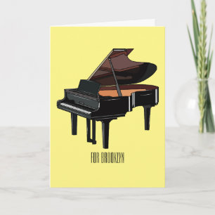 Piano-tecknad illustration kort