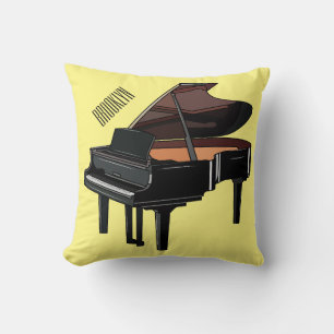 Piano-tecknad illustration kudde