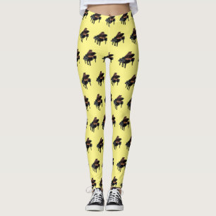 Piano-tecknad illustration leggings