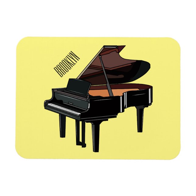 Piano-tecknad illustration magnet (Horisontell)