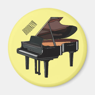 Piano-tecknad illustration magnet