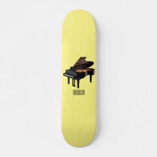 Piano-tecknad illustration mini skateboard bräda 18,5 cm