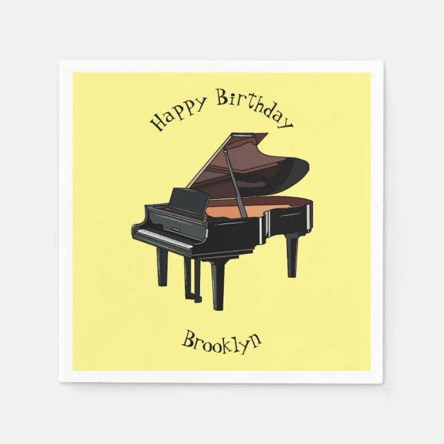 Piano-tecknad illustration pappersservett (Framsidan)