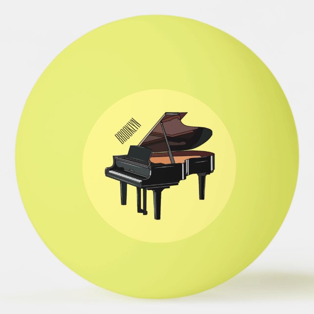 Piano-tecknad illustration pingisboll (Framsidan)
