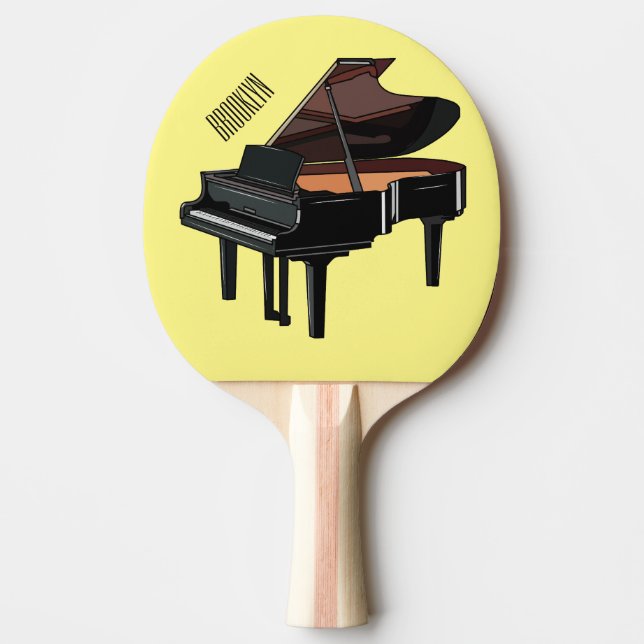 Piano-tecknad illustration pingisracket (Framsidan)
