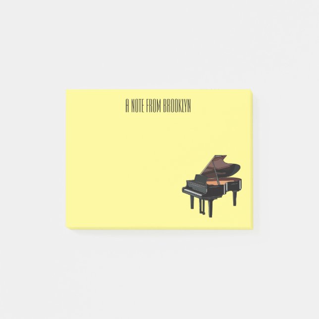 Piano-tecknad illustration post-it block (Framsida)