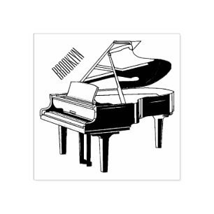 Piano-tecknad illustration stämpel
