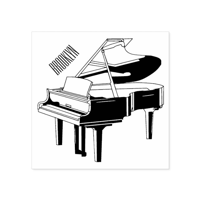 Piano-tecknad illustration stämpel (Tryck)