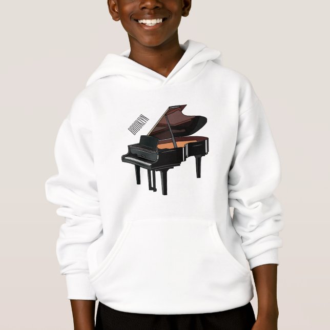 Piano-tecknad illustration t shirt (Framsida)