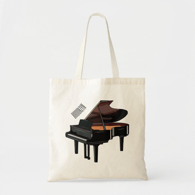 Piano-tecknad illustration tygkasse (Framsidan)