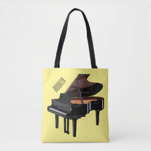 Piano-tecknad illustration tygkasse