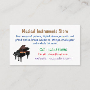 Piano-tecknad illustration visitkort