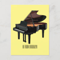 Piano-tecknad illustration