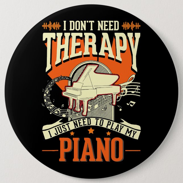 Piano Therapy Piano Player Pianist 3 Knapp (Framsida)