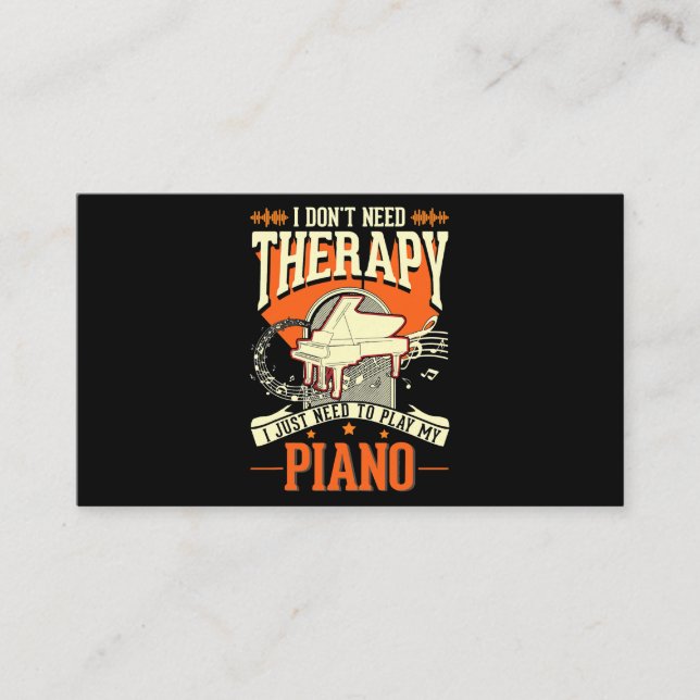 Piano Therapy Piano Player Pianist 3 Visitkort (Framsida)