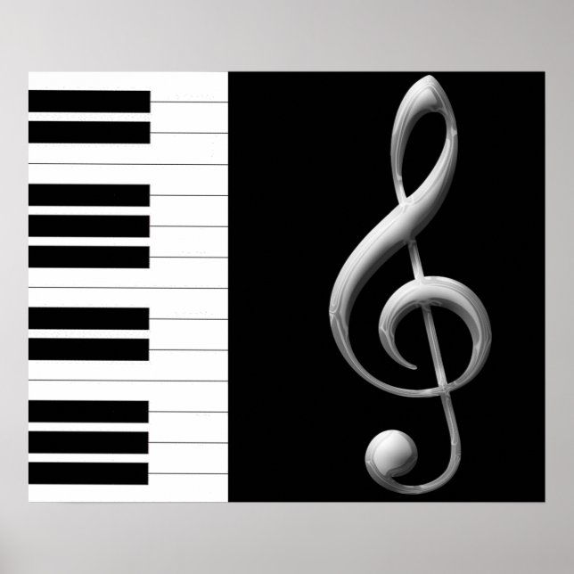 Piano Treble Clef Poster (Framsidan)