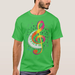 Piano Treble Clef Retro Musician Pianist T Shirt