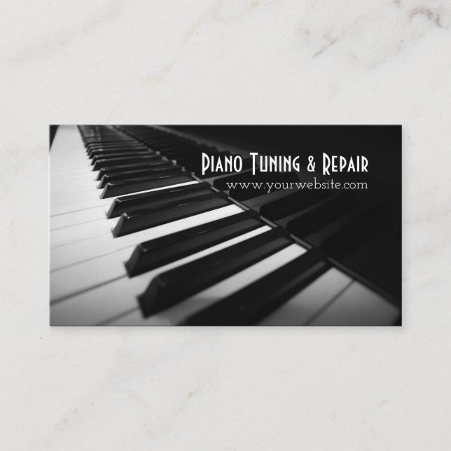 Piano Tuning & Reparation Music Instructor Busines Visitkort (Framsida)