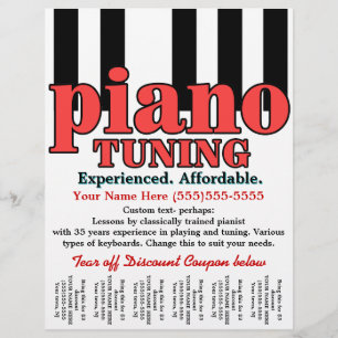 Piano Tuning. Tangentbord. Musiklektioner. Tear la Reklamblad