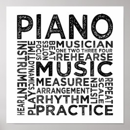 Piano Typography Poster