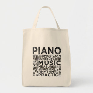 Piano Typography Tygkasse