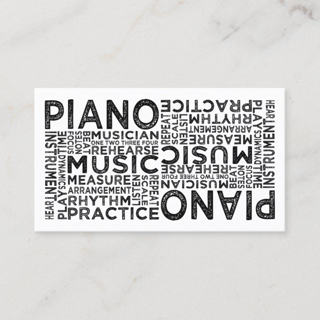 Piano Typography Visitkort (Framsida)