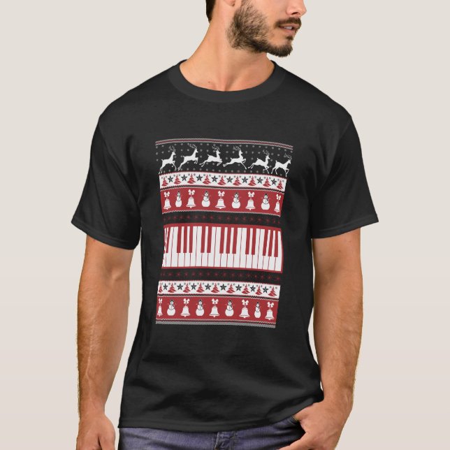 Piano Ugly jul Sweater Julafton T Shirt (Framsida)