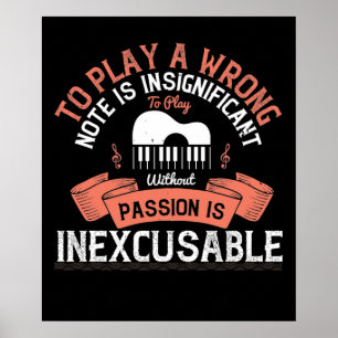 Piano - Utan Passion Är Oförlåtligt Poster