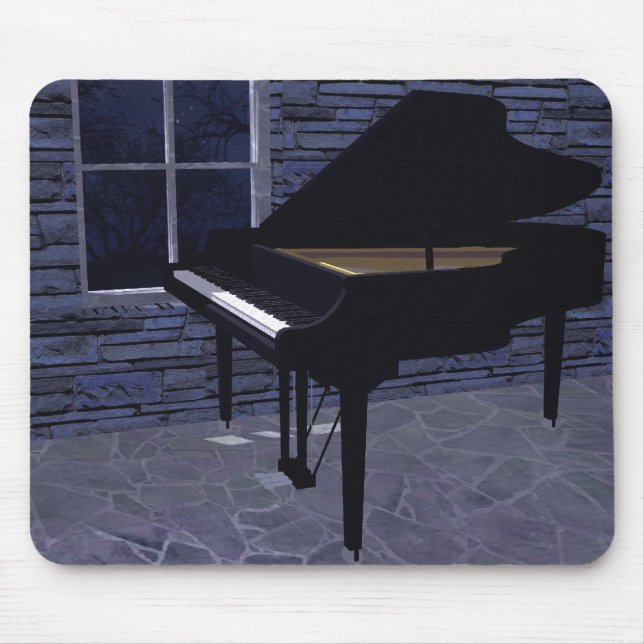 Piano vid fönstret: Beställnings- Mousepad Musmatta (Framsidan)