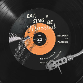 Piano Vinyl Music Partitions Thmet Black Bröllop Inbjudningar