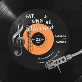 Piano Vinyl Music ThLED Treble Clef Black Bröllop Inbjudningar