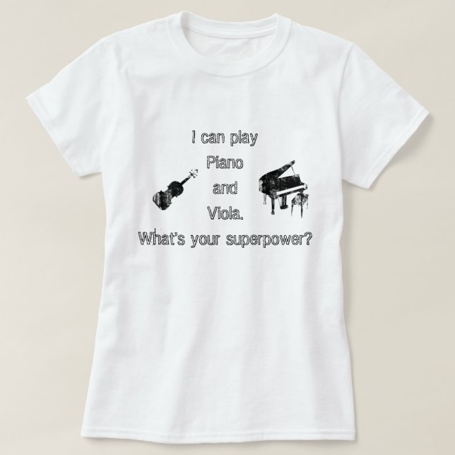 Piano- & ViolaSuperpower Tee Shirt (Design framsida)
