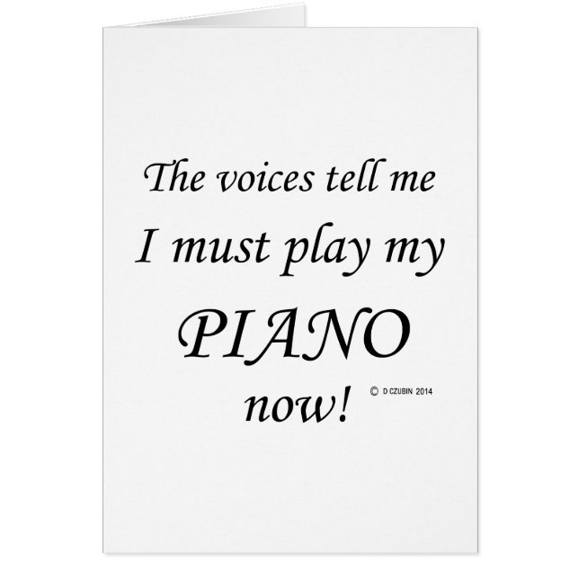 Piano Voices säger att must Play Hälsningskort (Framsidan)