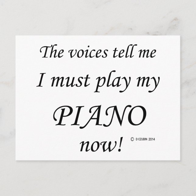 Piano Voices säger att must Play Vykort (Framsida)