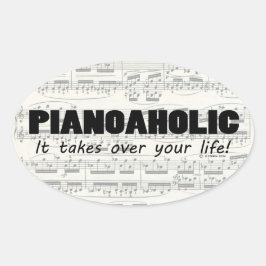 PianoaholLife Oval Sticker Ovalt Klistermärke