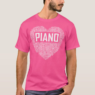 Pianoälskare Hjärtpresent Pianist Presenter Pianol T Shirt