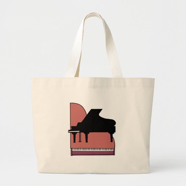 pianodesign i siluett jumbo tygkasse (Framsidan)
