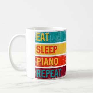 Pianoelev Musikpresent Ät Sov Piano Upprepa Kaffemugg