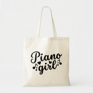 Pianoflicka Söt Elegant Stilfull Typografi Pianist Tygkasse